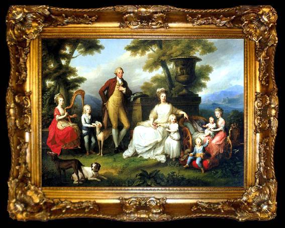 framed  Angelica Kauffmann Portrait of Ferdinand IV of Naples, and his Family, ta009-2