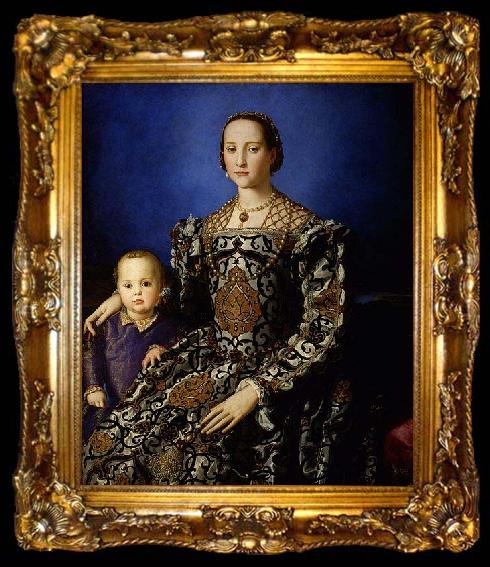 framed  Angelo Bronzino Portrait of Eleanor of Toledo and Her Son, ta009-2