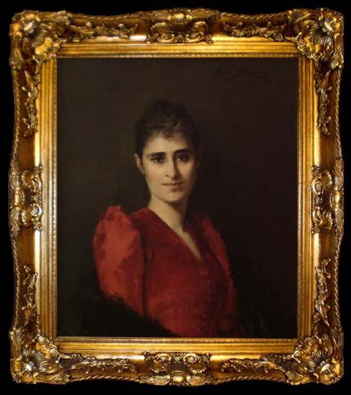 framed  Anna Bilinska-Bohdanowicz Portrait of a women in red dress, ta009-2