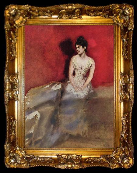 framed  Arthur Ignatius Keller Portrat der Frau des Kenstlers, ta009-2