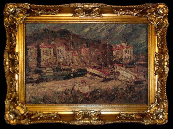 framed  Artist Adolphe Joseph Thomas Monticelli Port of Cassis, ta009-2
