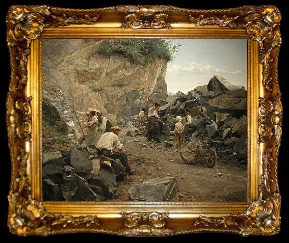 framed  Axel Jungstedt In the Quarry. Motif from Switzerland, ta009-2
