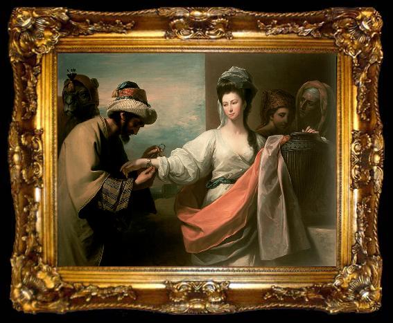 framed  Benjamin West Isaac s servant trying the bracelet on Rebecca s arm, ta009-2