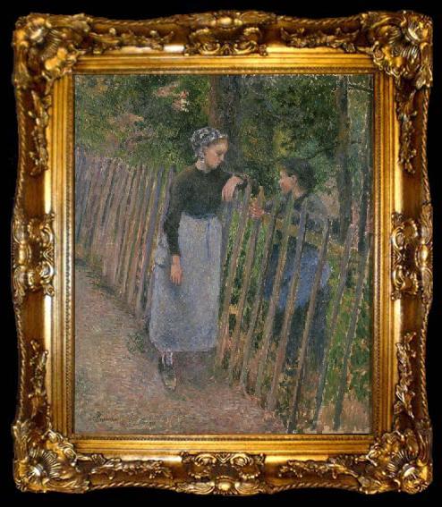 framed  Camille Pissarro Conversation, ta009-2