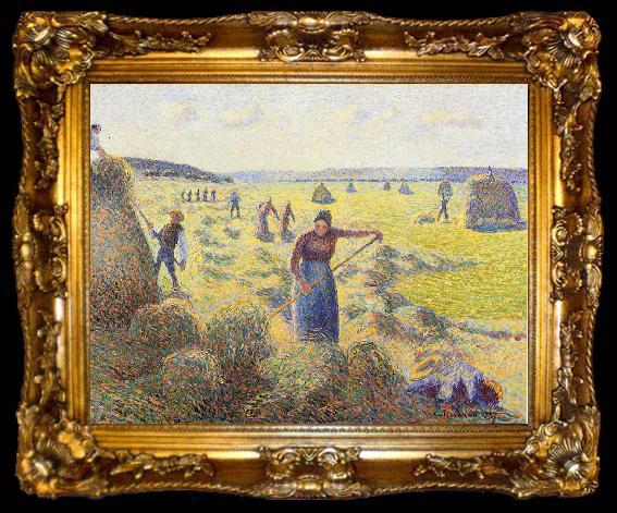 framed  Camille Pissarro La Recolte des Foins, Eragny, ta009-2