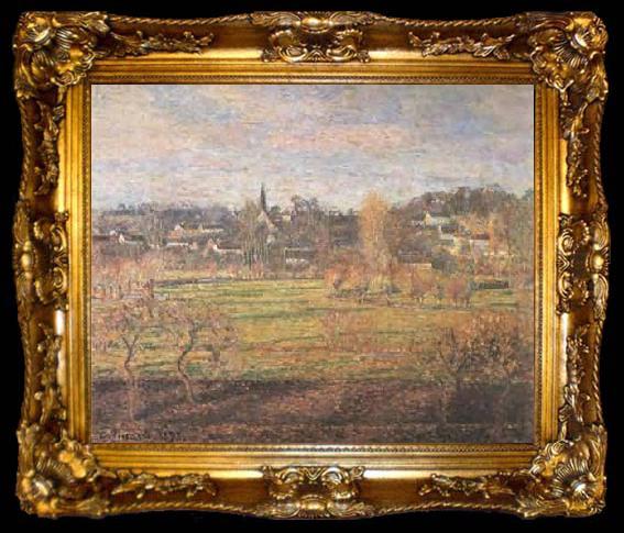 framed  Camille Pissarro February-Sunrise-Bagincourt, ta009-2