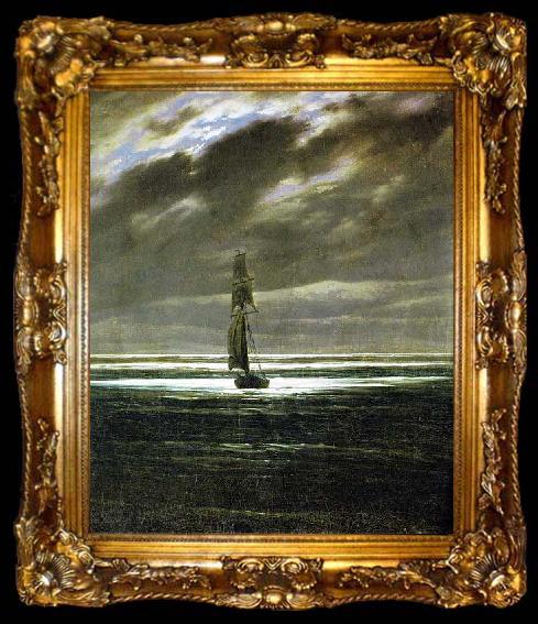 framed  Caspar David Friedrich Seascape by Moonlight, also known as Seapiece by Moonlight, ta009-2