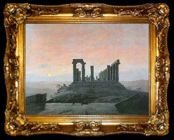 framed  Caspar David Friedrich Der Tempel der Juno in Agrigent, ta009-2