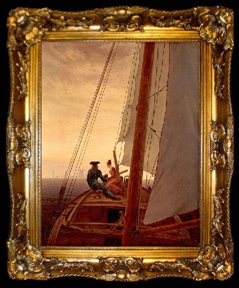 framed  Caspar David Friedrich On a Sailing Ship, ta009-2