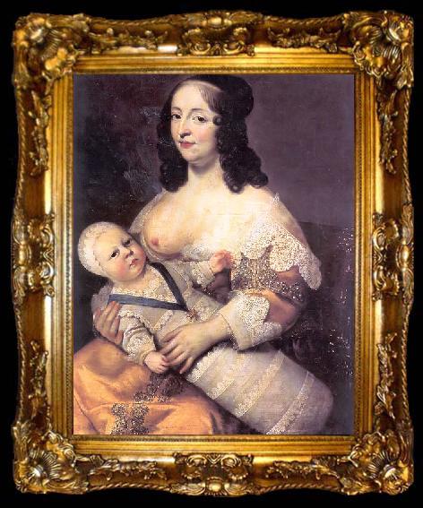 framed  Charles Beaubrun Louis XIV et la Dame Longuet de La Giraudiere, ta009-2