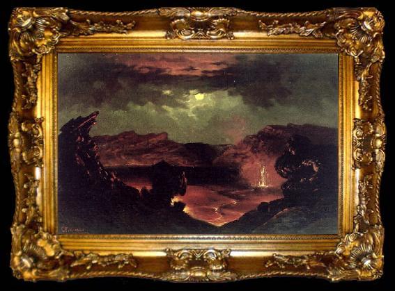 framed  Charles Furneaux Kilauea, ta009-2