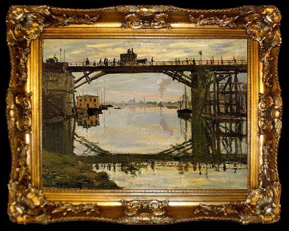 framed  Claude Monet The Highway Bridge under repair, ta009-2