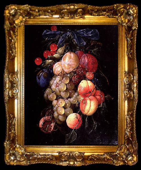framed  Cornelis de Heem A Garland of Fruit, ta009-2