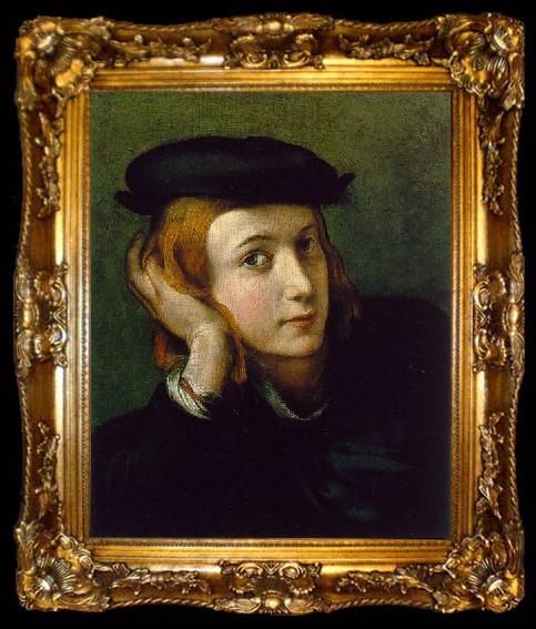 framed  Correggio Portrait of a Young Man, ta009-2