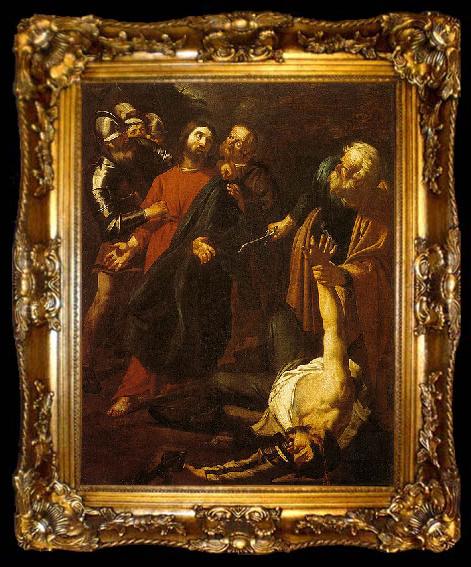 framed  Dirck van Baburen Capture of Christ with the Malchus Episode, ta009-2