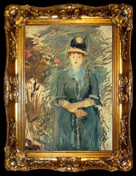 framed  Edouard Manet Jeunne Fille dans les Fleurs, ta009-2