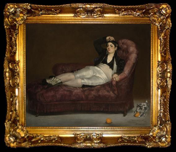framed  Edouard Manet Young Woman Reclining in Spanish Costume, ta009-2