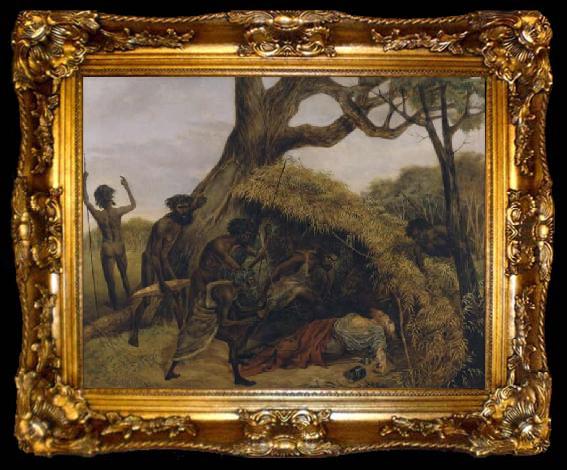 framed  Evans, De Scott Natives discovering the body of William John Wills, ta009-2