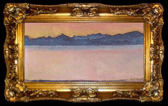 framed  Ferdinand Hodler Genfersee mit Mont-Blanc im Morgenrot, ta009-2