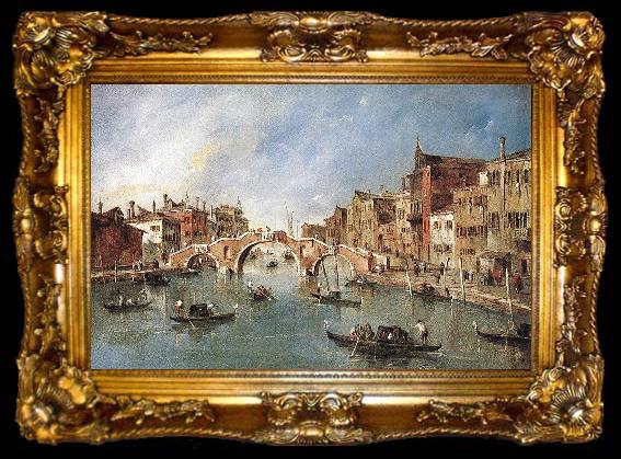 framed  Francesco Guardi Arched Bridge at Cannaregio, ta009-2