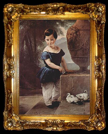 framed  Francesco Hayez Portrat des Don Giulio Vigoni als Kind., ta009-2