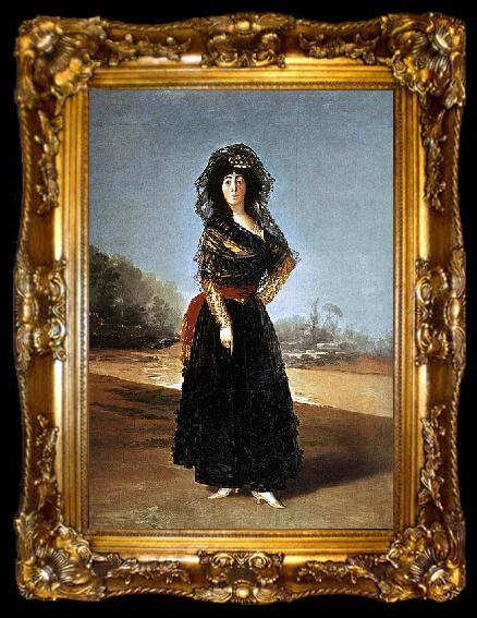 framed  Francisco de Goya Portrait of the Duchess of Alba. Alternately known as The Black Duchess, ta009-2