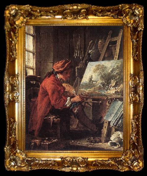 framed  Francois Boucher Painter in his Studio, ta009-2