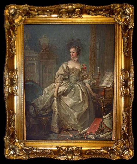 framed  Francois Boucher La Marquise de Pompadour, ta009-2