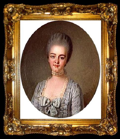 framed  Francois-Hubert Drouais Portrait of Bathilde dOrlens, ta009-2