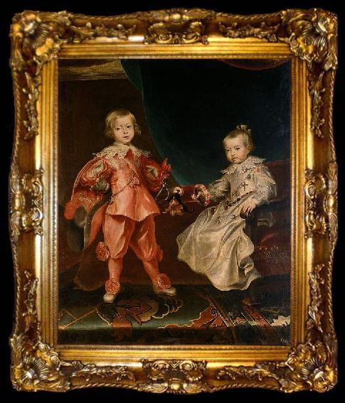 framed  Frans Luycx Portrait of Ferdinand IV with his sister Maria Anna, ta009-2