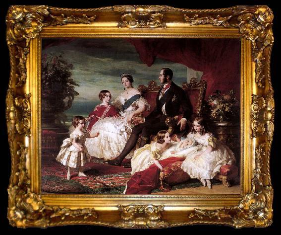 framed  Franz Xaver Winterhalter Portrait of Queen Victoria, Prince Albert, and their children, ta009-2