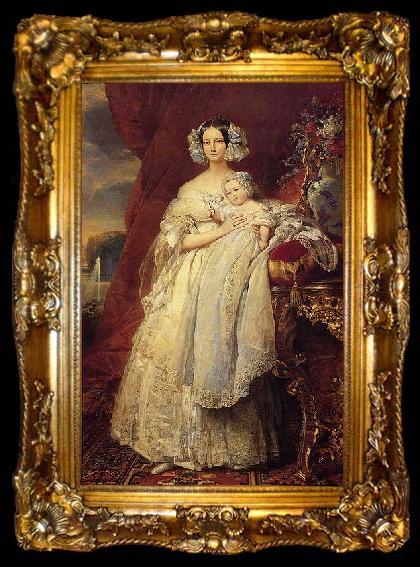 framed  Franz Xaver Winterhalter Portrait of Helena of Mecklemburg-Schwerin, ta009-2