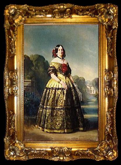 framed  Franz Xaver Winterhalter Portrait of Luisa Fernanda of Spain Duchess of Montpensier, ta009-2