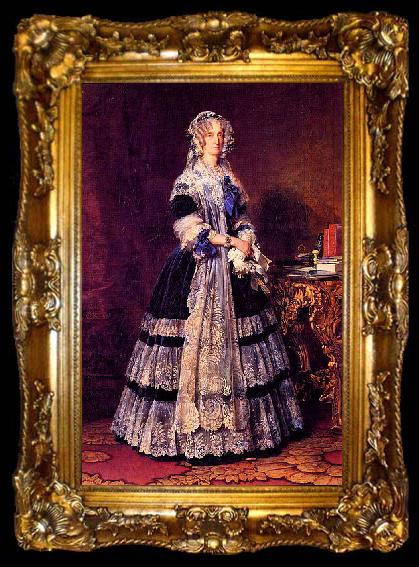 framed  Franz Xaver Winterhalter Portrait of the Queen Marie Amelie of France, ta009-2
