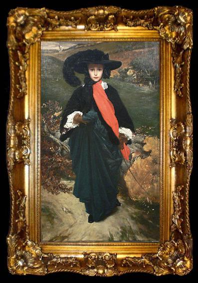 framed  Frederick Leighton Portrait of May Sartoris, ta009-2
