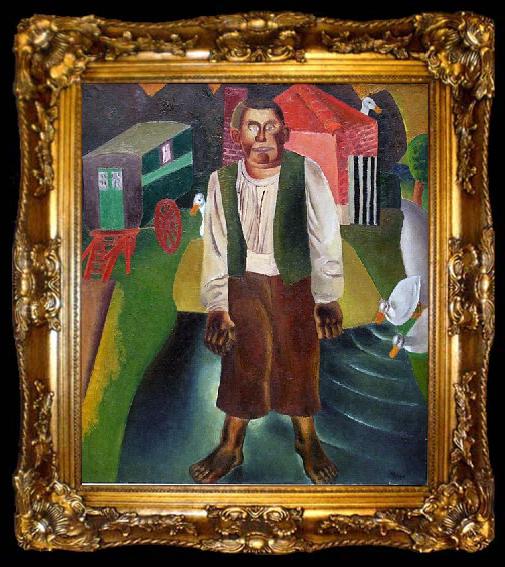 framed  Frits Van den Berghe The Idiot by the Pond, ta009-2