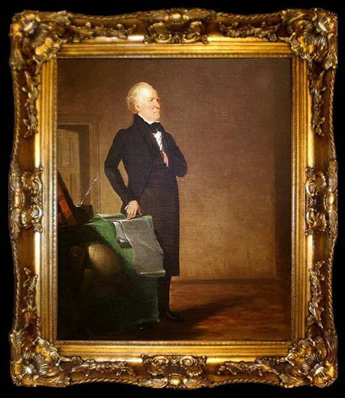 framed  George Catlin William Clark painting, ta009-2