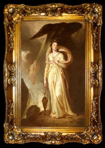 framed  George Romney Elizabeth Harriet Warren (Viscountess Bulkeley) as Hebe, ta009-2