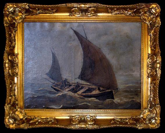 framed  Georges Jansoone Seascape with smack, ta009-2