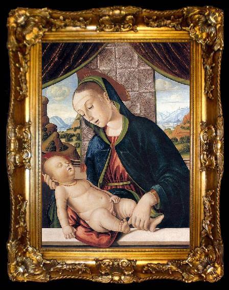 framed  Giovanni Santi Virgin and Child, ta009-2
