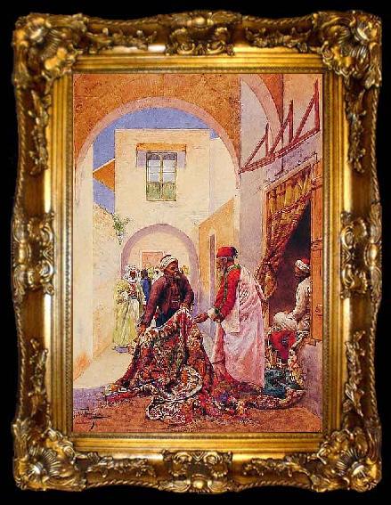 framed  Giulio Rosati Les marchands de tapis, ta009-2