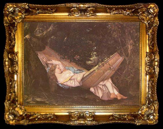 framed  Gustave Courbet The hammock, ta009-2