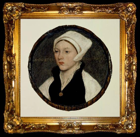 framed  Hans holbein the younger Portrait of a Young Woman with a White Coif, ta009-2