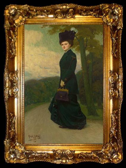 framed  Heinrich Hellhoff Portrait von Charlotte Testrup, ta009-2