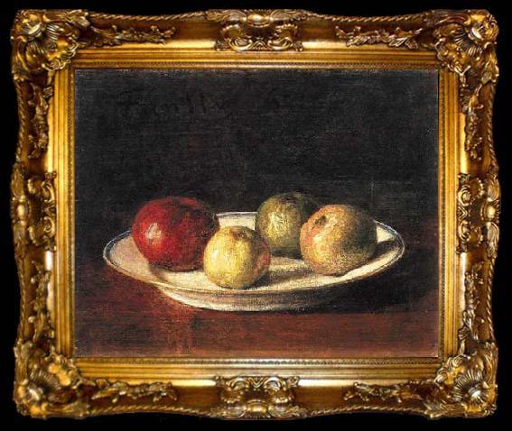framed  Henri Fantin-Latour A plate of apples, ta009-2