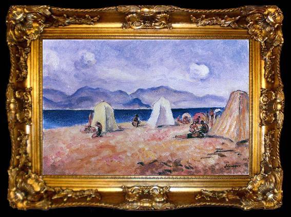 framed  Henri Lebasque Prints On the Beach, ta009-2