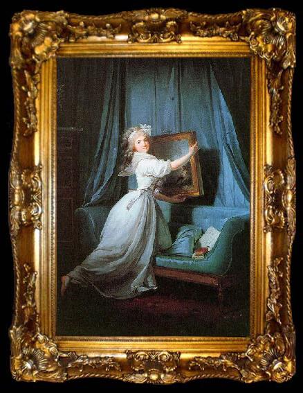 framed  Henri-Pierre Danloux Portrait de Mademoiselle Rosalie Duthe, ta009-2