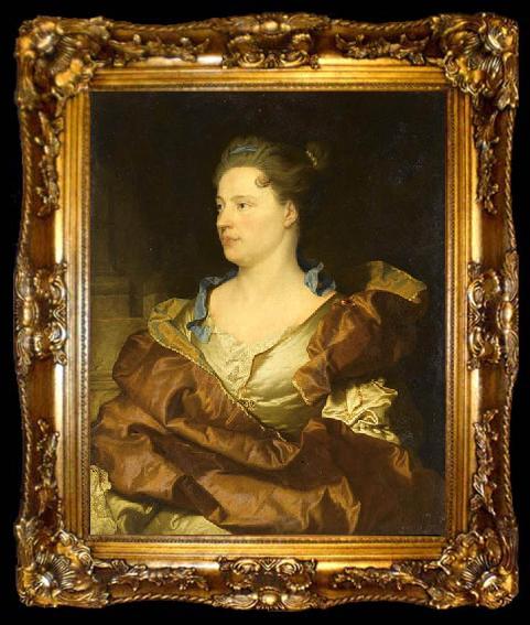 framed  Hyacinthe Rigaud Portrait of Elisabeth Le Gouy, ta009-2