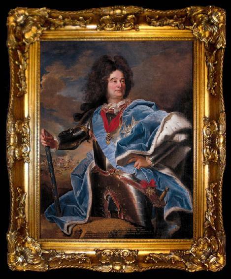framed  Hyacinthe Rigaud Portrait of Claude de Villars, ta009-2