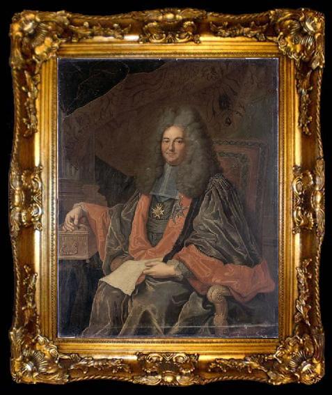framed  Hyacinthe Rigaud Portrait of Joseph Fleuriau d